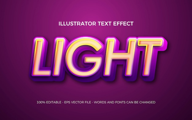 Editable text effect, Light style illustrations