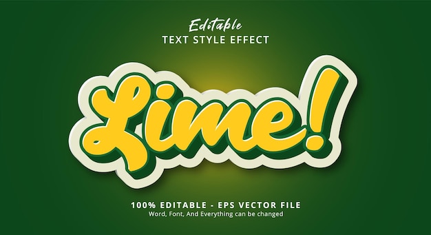 Editable text effect, Lime text on green color style effect