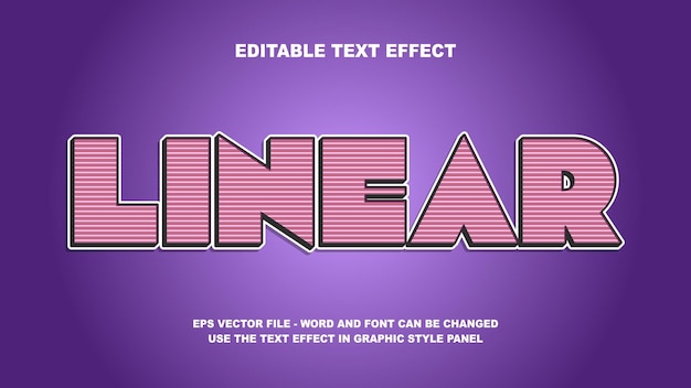 Editable Text Effect Linear 3D Vector Template