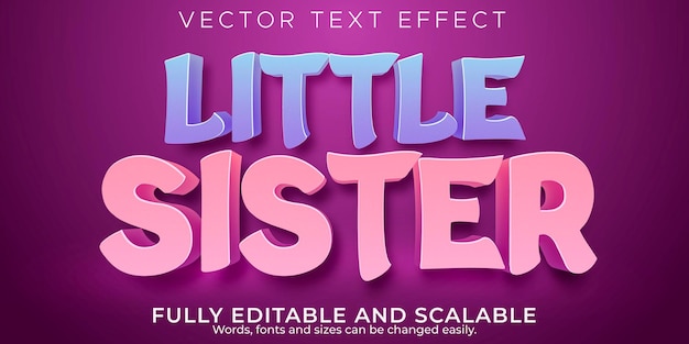 Editable text effect, little sister text style