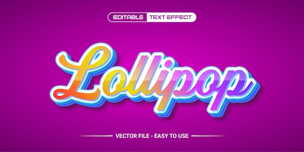 Editable text effect lollipop design premium