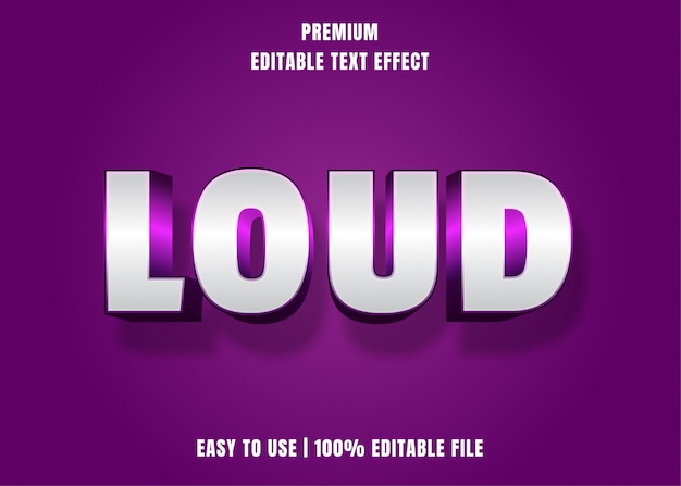 Editable text effect - Loud Font Style