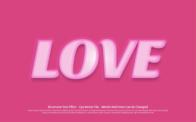 Editable text effect, Love style illustrations