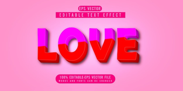 Editable text effect in love style