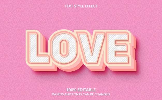 Editable Text Effect, Love Text Style