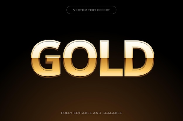 Editable text effect luxury gold