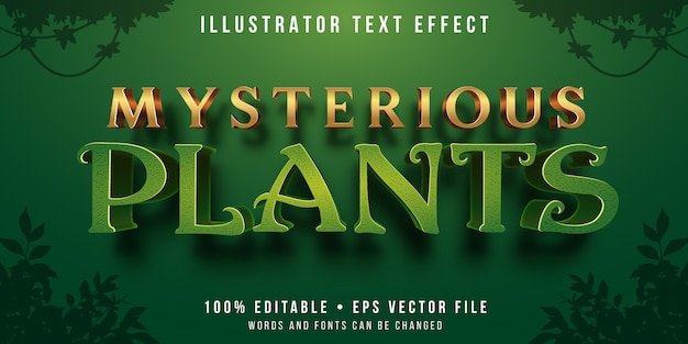 Editable text effect - magical plants style