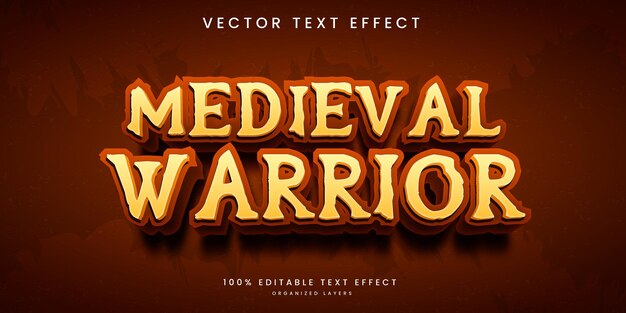 Editable text effect in medieval warrior style premium vector