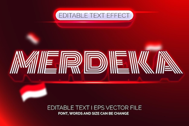 Editable Text Effect Merdeka