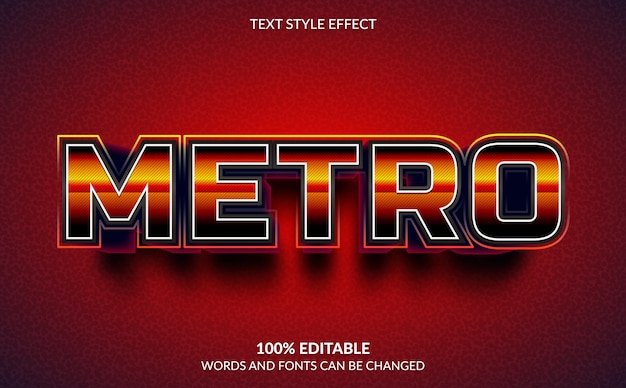 Editable Text Effect, Metro Text Style