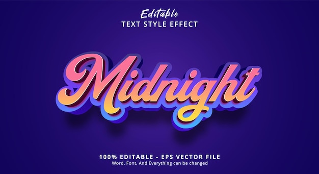 Editable text effect, midnight style