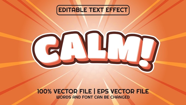 Editable text effect modern 3d CALM and minimal font style