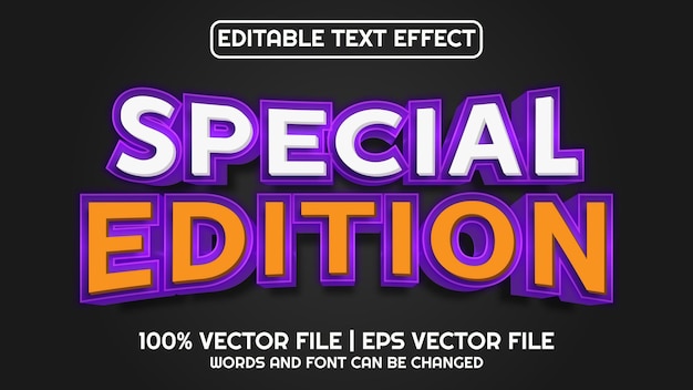 Editable text effect modern 3d SPECIAL EDITION and minimal font style