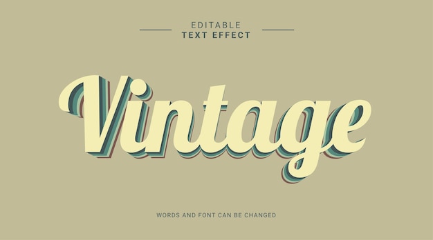 Editable text effect modern bold style Vintage style