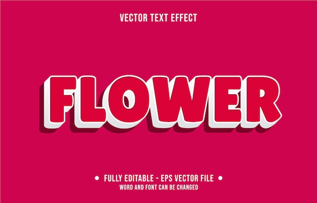 Editable text effect modern flower style