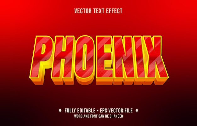 Editable Text effect modern super hero style phoenix word