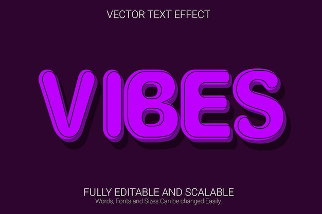 Editable text effect in modern trend style