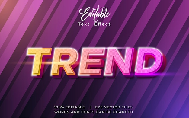 Vector editable text effect in modern trend style