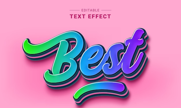 Vector editable text effect in modern trendy style lettering art