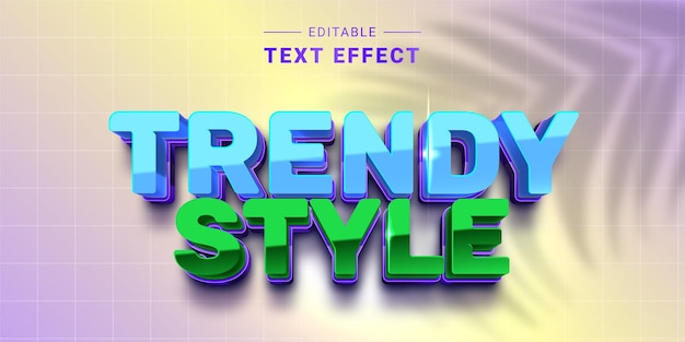 Editable text effect in modern trendy style