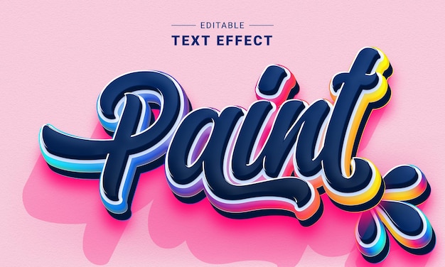 Editable text effect in modern trendy style