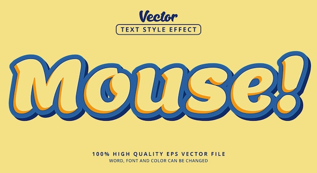 Editable text effect Mouse on layered style and modern style