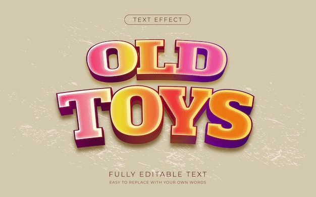 Editable text effect multicolored old retro style