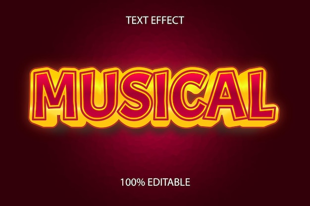 Editable Text Effect MUSICAL STYLE GOLD