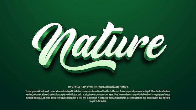 Editable text effect nature