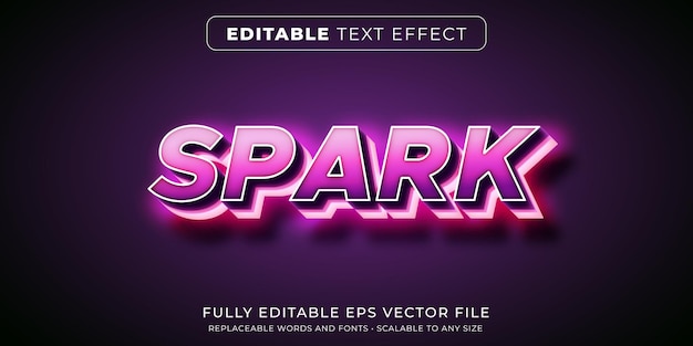 Editable text effect in neon vibrant glow style