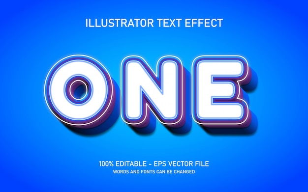 Editable text effect, One style 