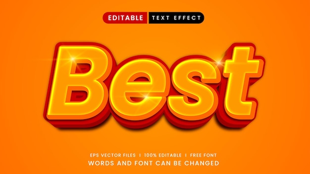 Editable text effect in orange 3d best style