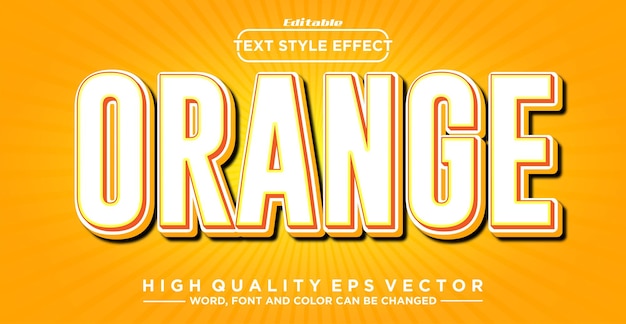 Editable text effect Orange text style concept