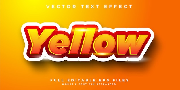 Editable text effect orange text style