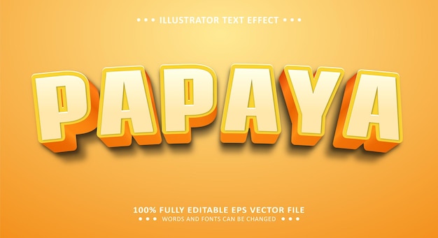 Editable Text Effect Papaya Orange 3d Style