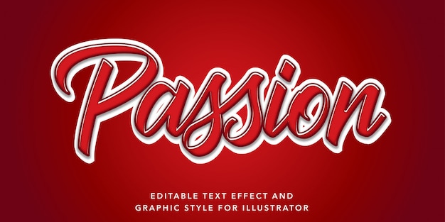 Editable Text Effect passion red text style