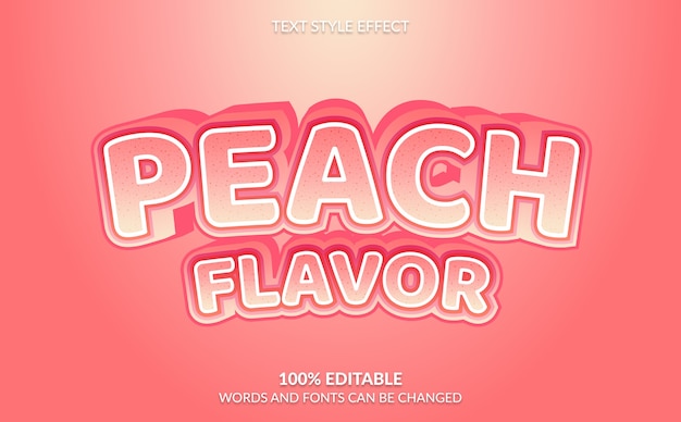 Editable Text Effect Peach Flavor Text Style