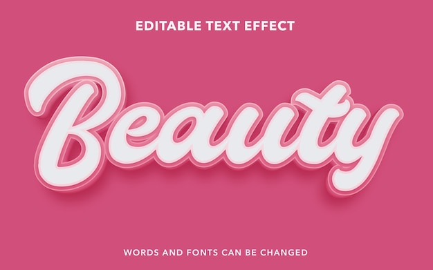 Editable Text Effect for Pink Beauty