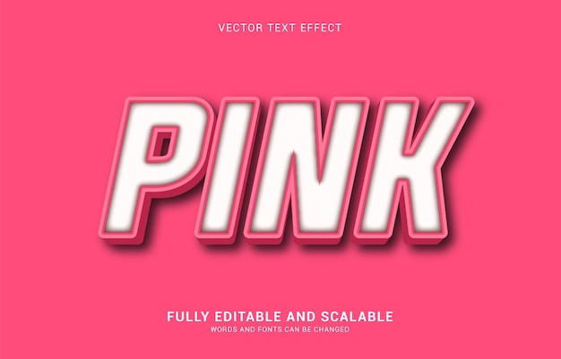 Editable text effect Pink style