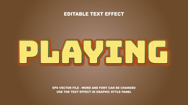 Editable Text Effect Playing 3D Vector Template