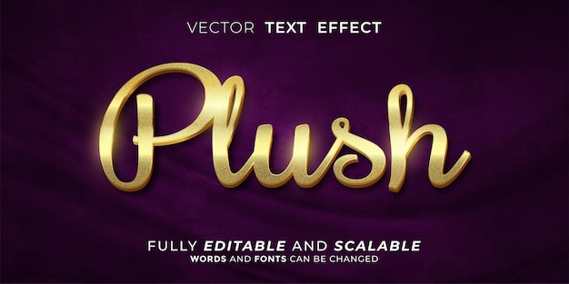 Editable text effect plush 3d effect style concept