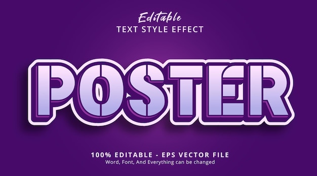 Editable text effect Poster text with layered purple color style