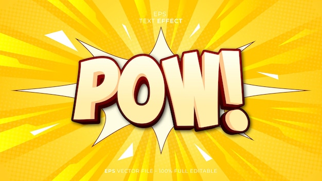 Editable Text Effect Pow Style Illustration