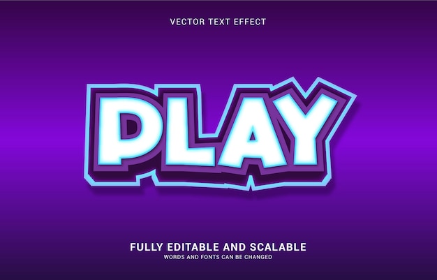 Editable text effect, Purple Play style can be use to make Title