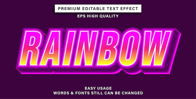 Editable text effect rainbow