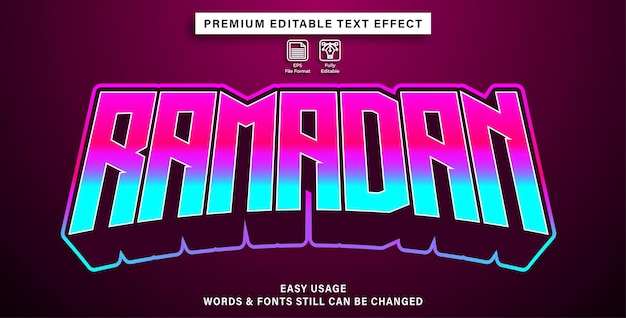 Editable text effect ramadan