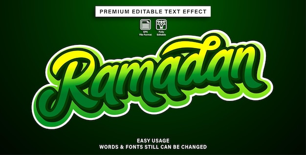 Editable text effect ramadan