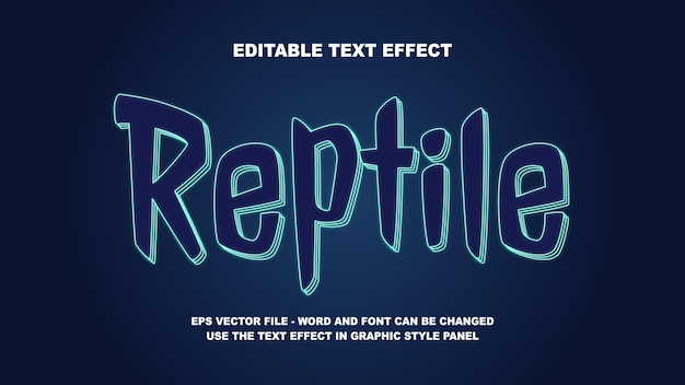 Vector editable text effect reptile 3d vector template