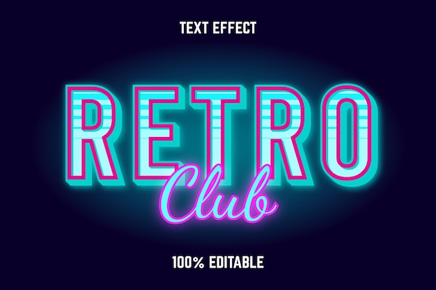 Editable Text Effect RETRO CLUB