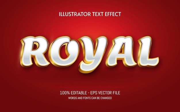 Editable text effect, Royal style illustrations